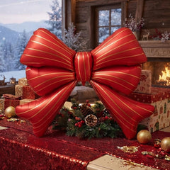 Large Red Foil Bow Balloon for Christmas Party and Festive Backdrop Decoration