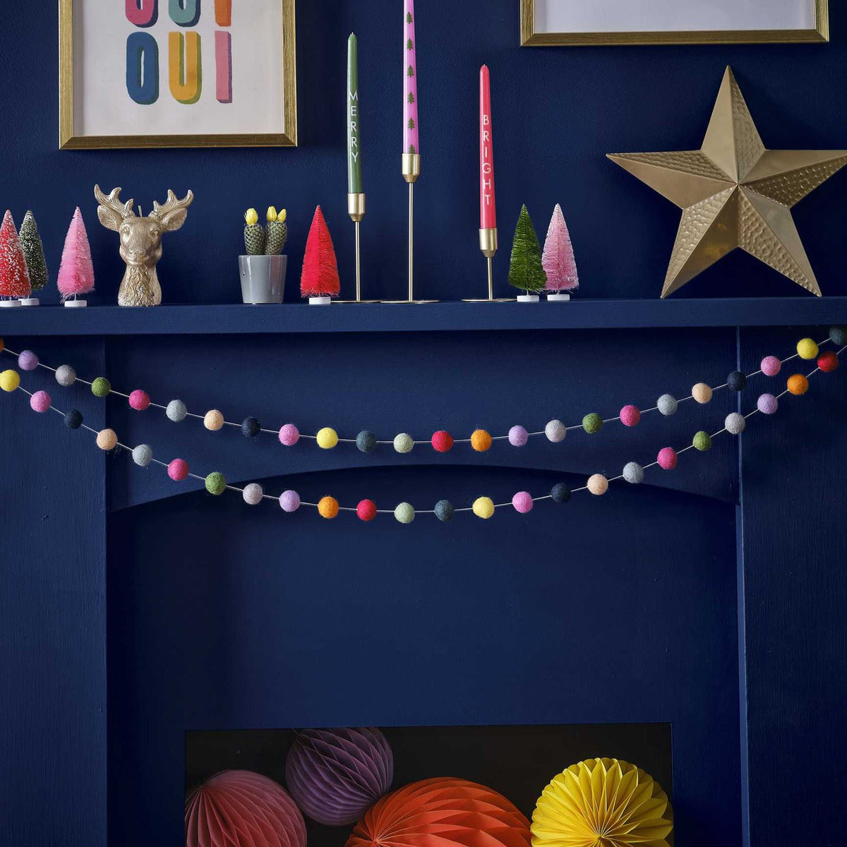 felt-beads-christmas-garland-3m-mantelpiece-decoration|MB-118|Luck and Luck| 1