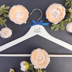 white-wedding-wooden-dress-coat-hanger-personalised-bridal-d2|LLUVHGD2W|Luck and Luck| 1