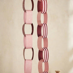 Cheerful Pink and Red Christmas Paper Chains for Festive Home Decor Pack of 48