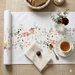 Santex Floral Table Runner Fabric 2.5m long- Ideal Wedding Party Decoration