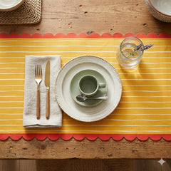 Santex Yellow Striped Party Table Runner Fabric 2.5m