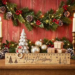 Customised Wooden Advent Slider with Christmas Tree Design