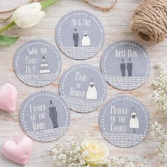 East of India Sticker sheet -  Hand Drawn Wedding Party x 24 stickers