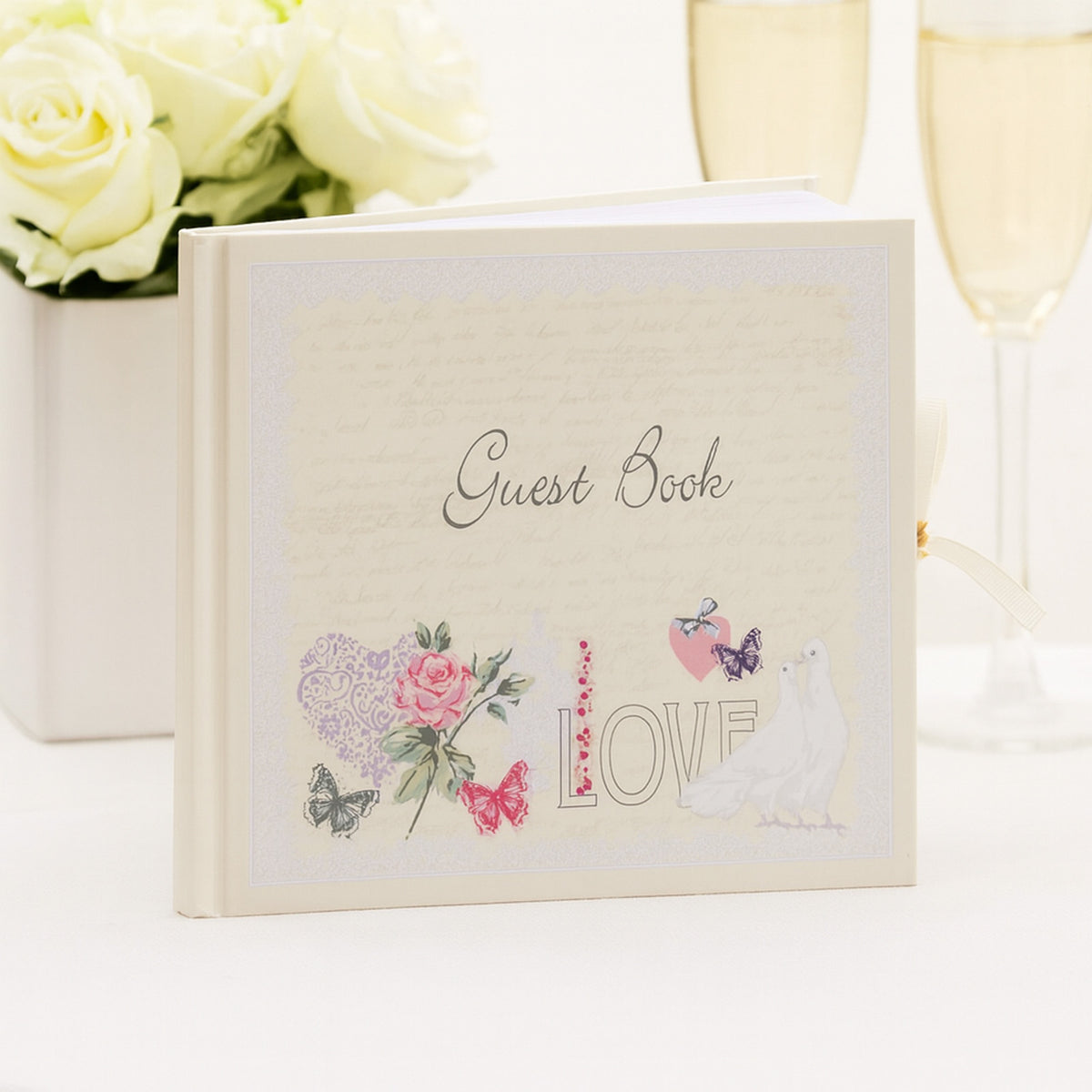 Wedding Guest Book With Love Vintage Style Design