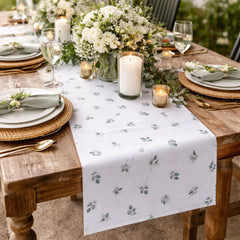 Botanical Leaf Table Runner Fabric 28cm x 3m long Wedding Party Decor
