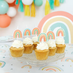 Neutral Rainbow Pack of 5 Party Candles