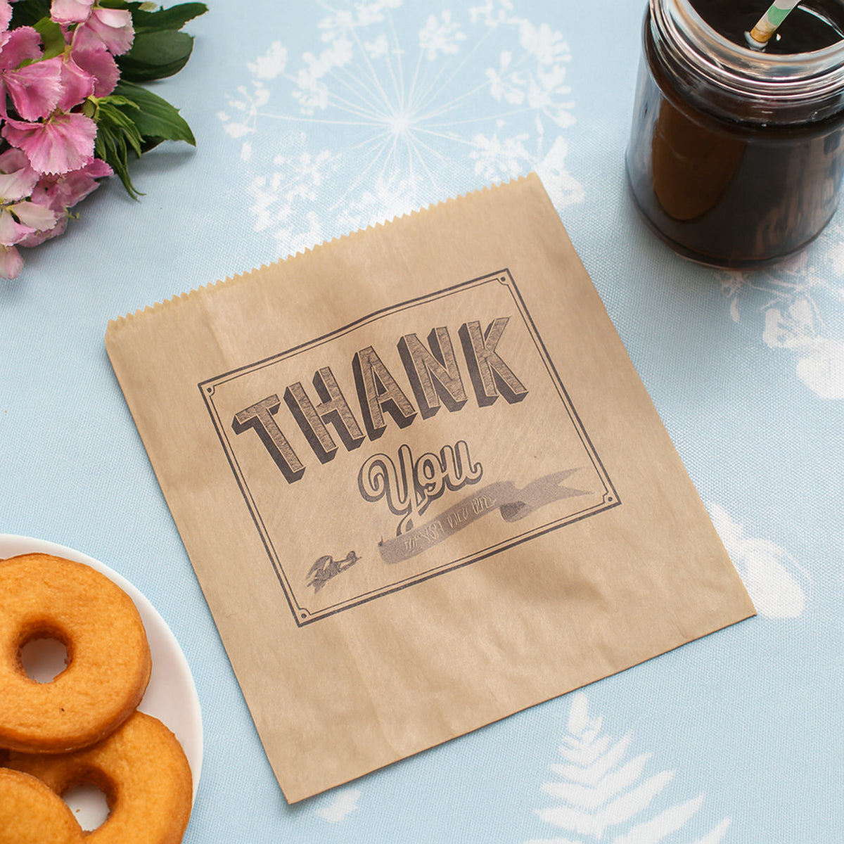 Kraft Brown 'Thank you Very Much' Paper Bag x 10 - Wedding / Craft / Gift unstrung