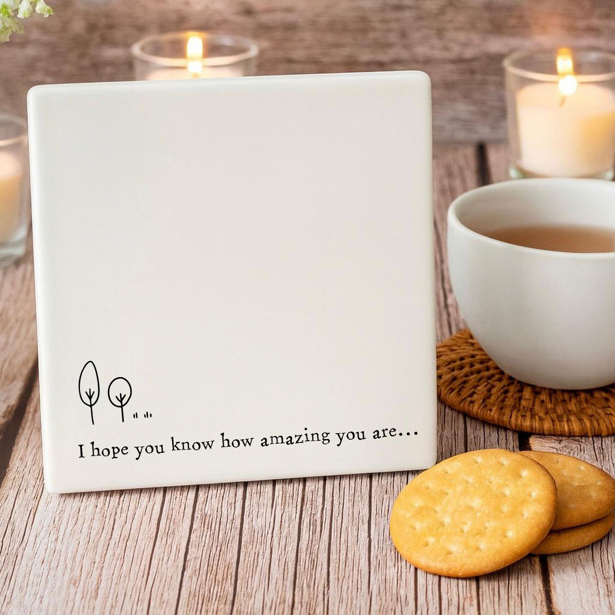 Personalised Porcelain Square Coaster Hope Your Know How Amazing