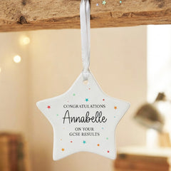 Personalised GCSE Porcelain Star Keepsake Decoration 8 cm