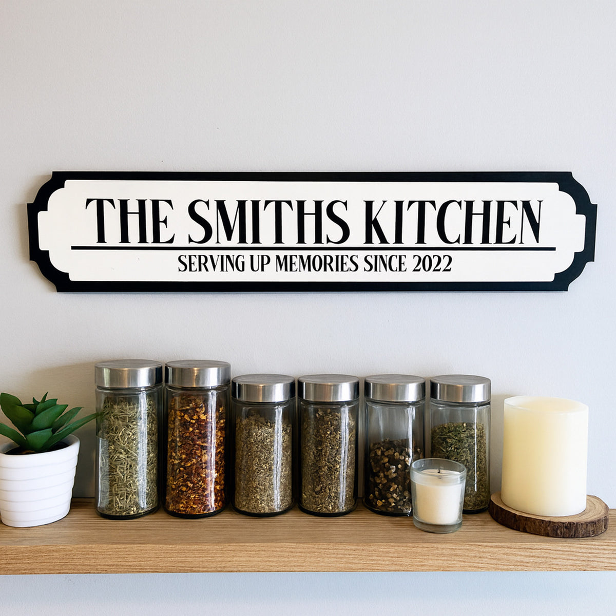 Personalised Kitchen Street Sign Custom Family Name Plaque