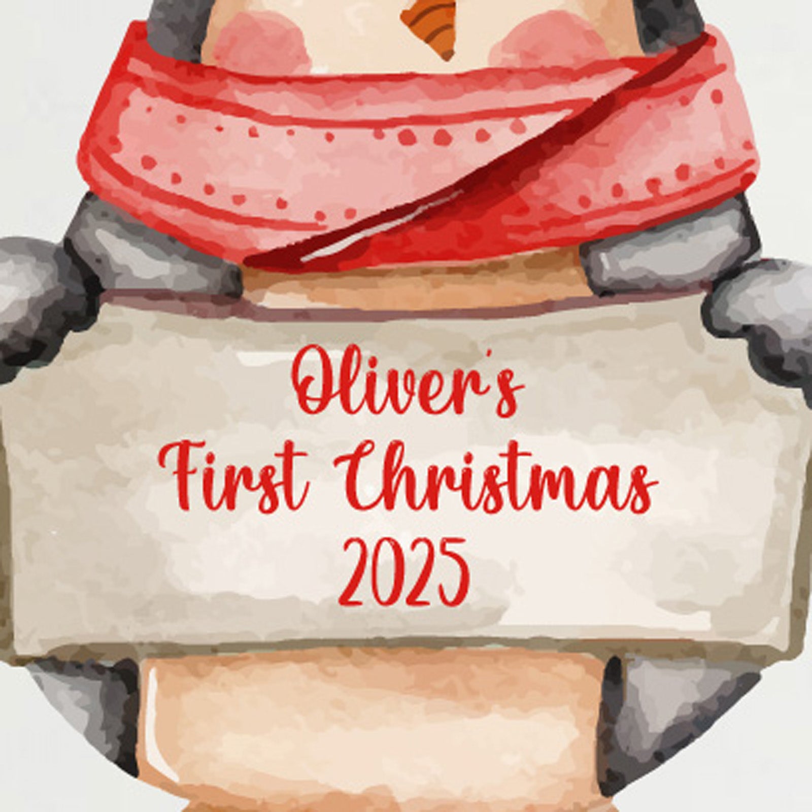 Personalised Baby's First Christmas Penguin Bauble Keepsake Gift