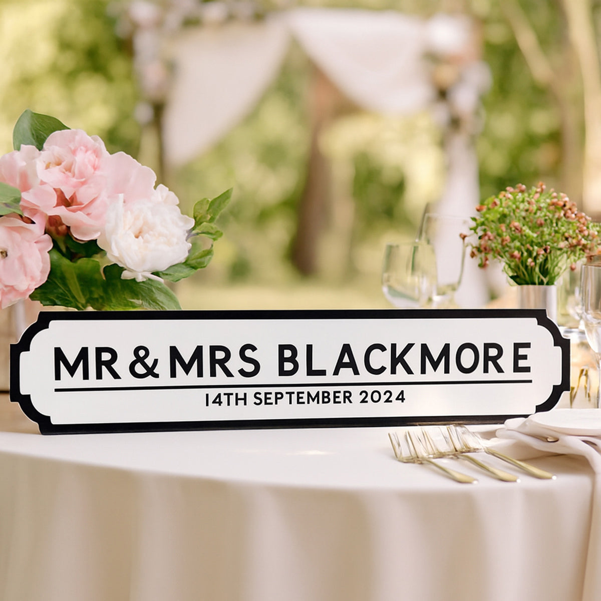 Personalised Wedding Road Sign Family Name Custom Street Sign