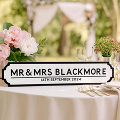 Personalised Wedding Road Sign Family Name Custom Street Sign