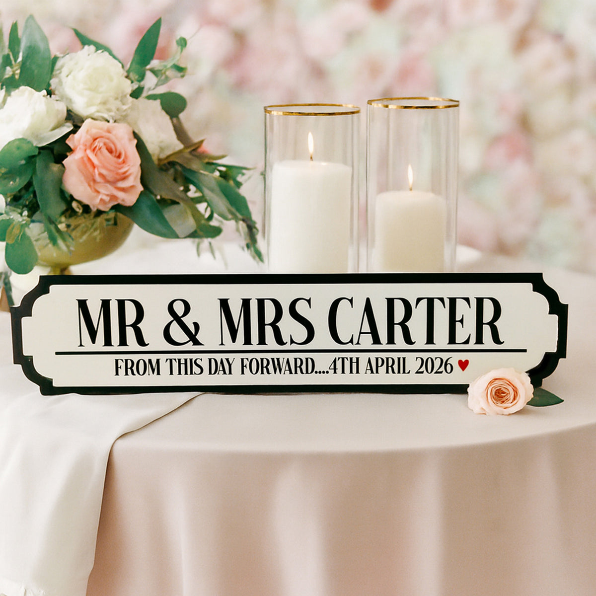 Personalised Wedding Road Sign 'From This Day Forward' Mr & Mrs