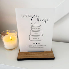 Classic Personalised Cheese Sign Wedding Party Event - Opaque Acrylic