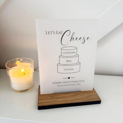 Classic Personalised Cheese Sign Wedding Party Event - Opaque Acrylic