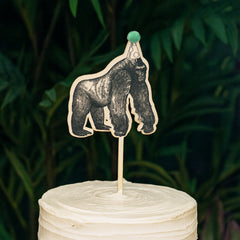 Wooden Gorilla Animal Cake Topper