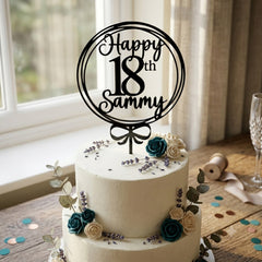 Personalised Happy 18th Birthday Acrylic Cake Topper