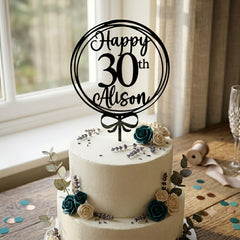 Personalised Happy 30th Birthday Acrylic Cake Topper