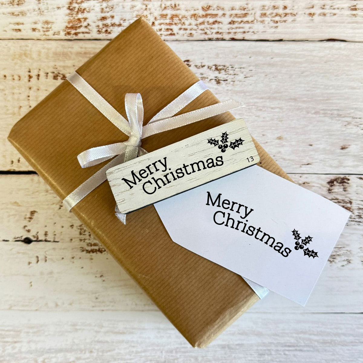 Large Merry Christmas Rubber Stamp for Holiday Crafting D13