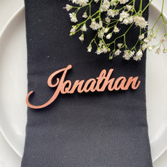 Personalised Wooden Wedding Place Names, Customisable Colour Wedding Favours, Small Childrens Wood Name Tags, Wooden Names, Laser Cut, Font 12