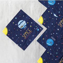 space-paper-party-napkins-blue-with-planets-and-stars-x20-birthday|SP3357|Luck and Luck| 1