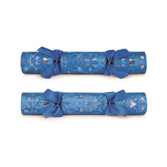 Pub Quiz Game Christmas Crackers Recyclable Blue Festive Party Tableware Set of 6