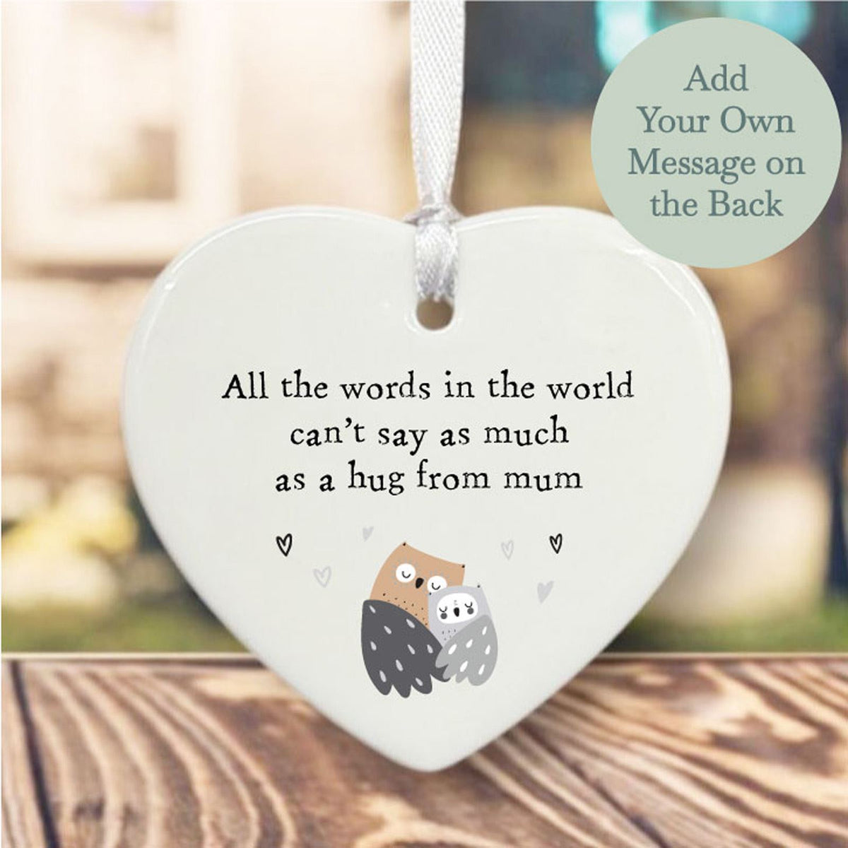 personalised-porcelain-hanging-heart-sending-a-hug-from-mum|UV6222|Luck and Luck| 1