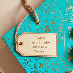Personalised Wooden Gift Tag Custom Message Gift Label Special Occasion 7 cm