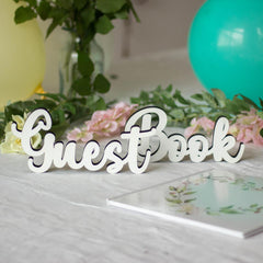 white-wooden-guest-book-table-sign-wedding-party-event-font-1|LLWWGBMF1|Luck and Luck| 1