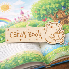 Personalised Capybara Wooden Bookmark Gift For Children And Book Lovers (22.5 cm)