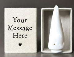 Personalised Christmas Tree Matchbox with Porcelain Ornament and Your Own Message