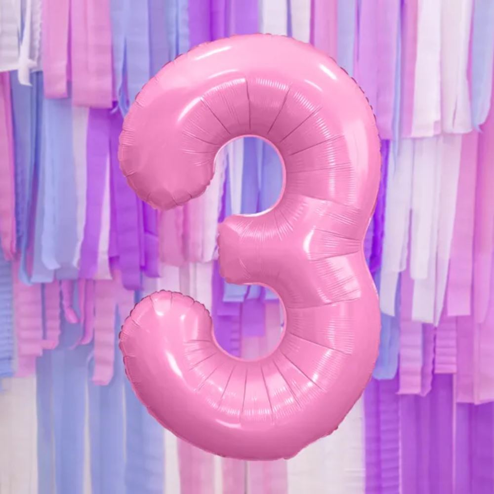 large-foil-pink-number-3-balloon-86cm-birthday-decoration|FB1P-3-081|Luck and Luck| 1