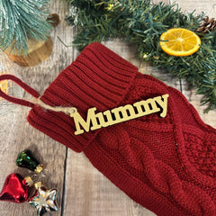 personalised-red-christmas-stocking-with-name-hanging-decoration|LLWWRSTOCKNAME|Luck and Luck| 1