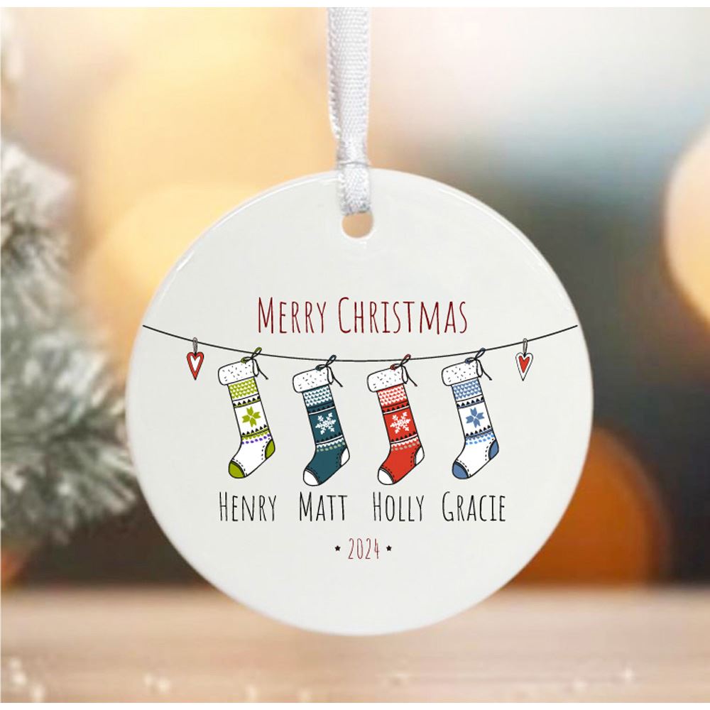 personalised-porcelain-christmas-bauble-coloured-stockings-with-names|LLUVPORC4|Luck and Luck| 1