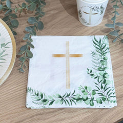 botanical-gold-cross-religious-paper-party-napkins-x-20|9915622|Luck and Luck| 1