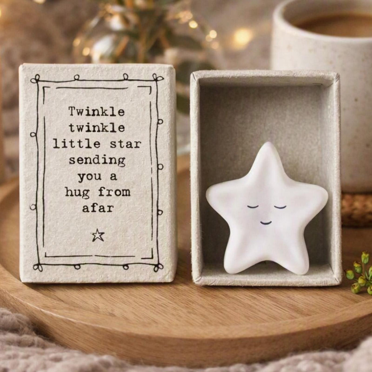 White Porcelain Star Mini Matchbox Twinkle Twinkle Little Star Meaningful Home Gift
