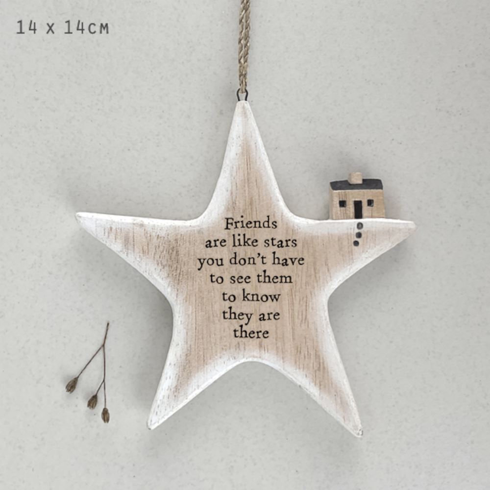 east-of-india-hanging-wooden-star-friends-are-like-stars|3548|Luck and Luck| 1