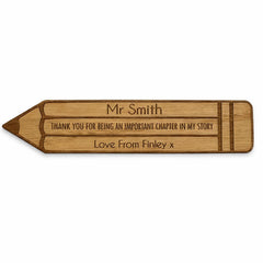 Personalised Wooden Pencil Bookmark Name Message Rustic Gift 15.5cm