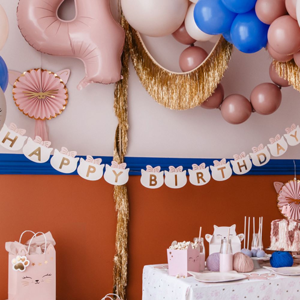 cat-birthday-party-banner-decoration-1-8m-1st-birthday-childrens|GRL113|Luck and Luck| 1