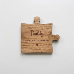 Personalised Daddy Wooden Coaster Gift Rustic Design (11.5cm)