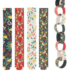 Partridge Christmas Paper Chains Blue Red Festive Craft Party Decorations Set of 100