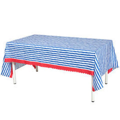Santex Blue and White Stripped Party Tablecloth Party, 145 x 240 cm