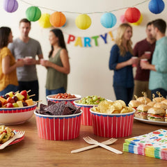 Red Paper Ramekin Party Dishes for Birthdays and Celebrations (Pack of 4, 12.5 cm)