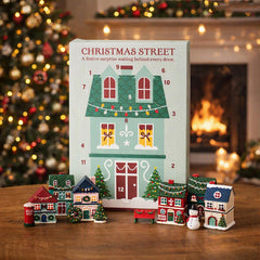 Christmas Street Scene 12-Day Advent Calendar Green Paper Festive Countdown Decor