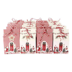 Christmas Advent Calendar with 24 Red Paper House Gift Boxes for Festive Countdown