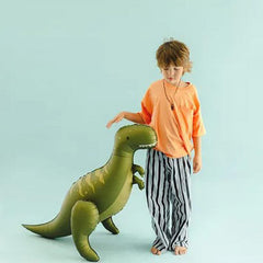 Large Green T-Rex Standing Foil Balloon for Dinosaur Birthday Parties