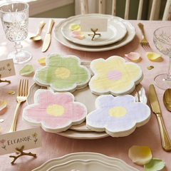 Mixed Colour Flower Paper Cocktail Napkins - Set of 20 Floral Garden Party