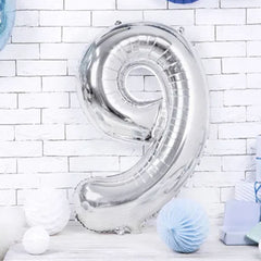 large-foil-silver-number-9-balloon-86cm-birthday-decoration|FB1M-9-018|Luck and Luck| 1